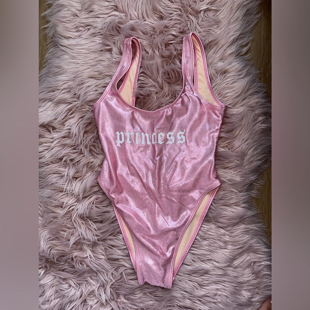 Private Party One Piece Swimsuit Metallic Pink Princess